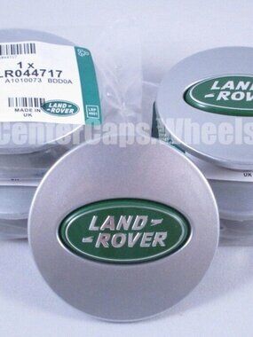 Brand New 4 pcs Land Rover  Green Silver CHROME Wheel Center Caps 63mm E…